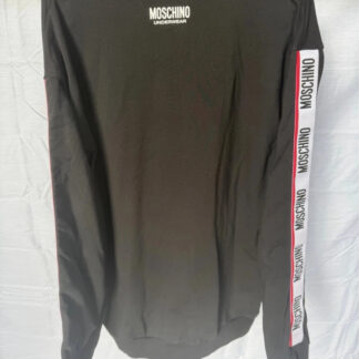 Moschino Underwear Sleeve Logo Tape Crew Neck Sweatshirt Black - UK M