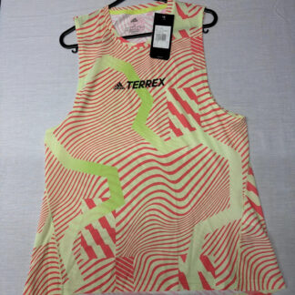 Adidas Terrex Agravic Trail Running Tank Top Neon Acid Lime / Red Size S