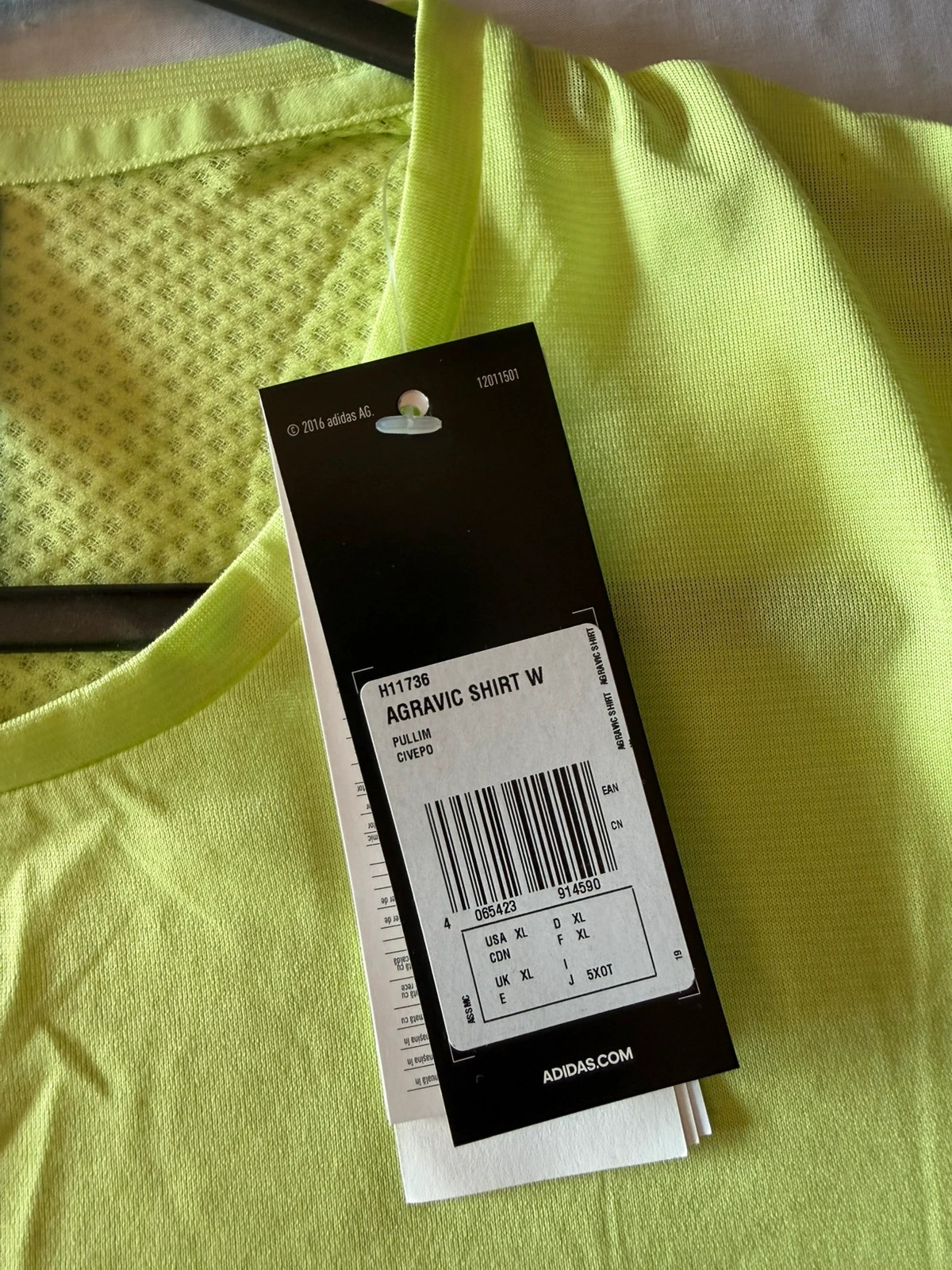 Adidas Terrex Agravic Trail Running T-Shirt Neon Yellow - Brand New - UK XL - Image 2